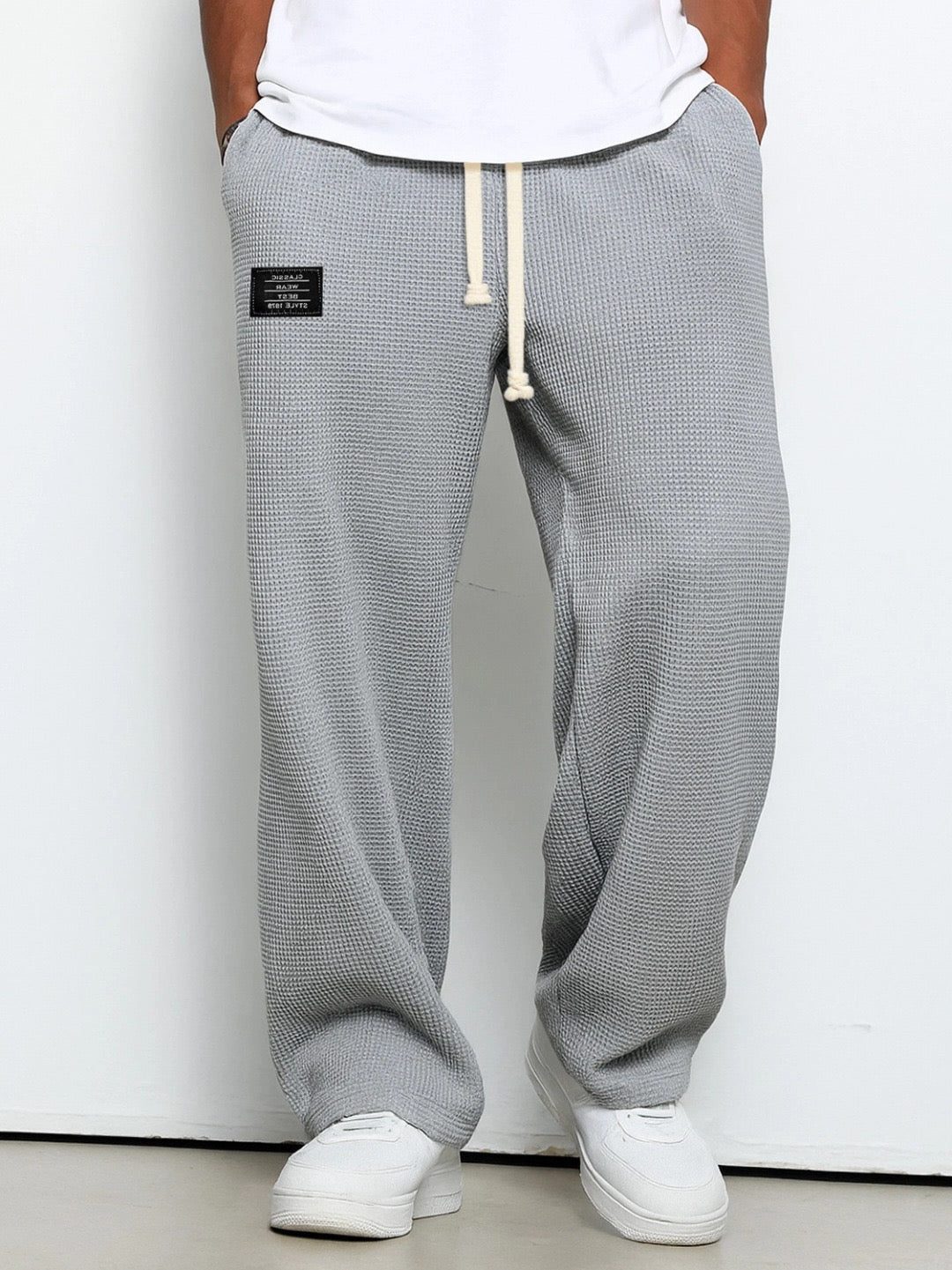 Men's textured relaxed fit trousers, straight leg – product image 4