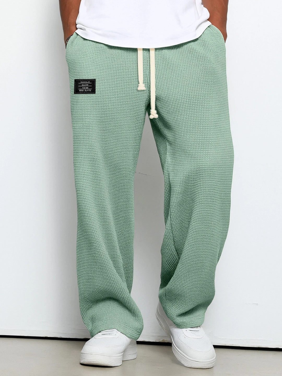 Men's textured relaxed fit trousers, straight leg – product image 6