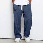 Men's textured relaxed fit trousers, straight leg – product image 7
