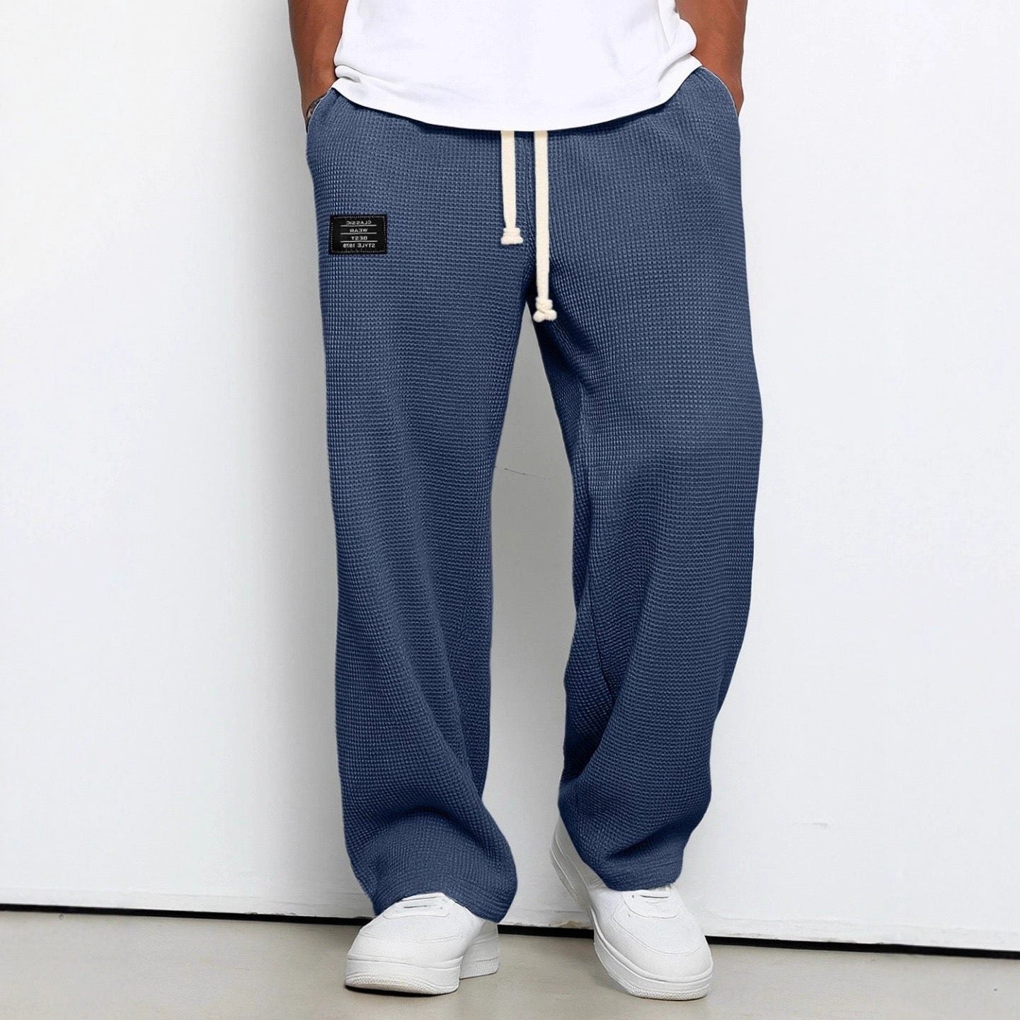 Men's textured relaxed fit trousers, straight leg – product image 7