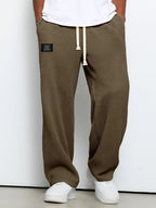 Men's textured relaxed fit trousers, straight leg – product image 9