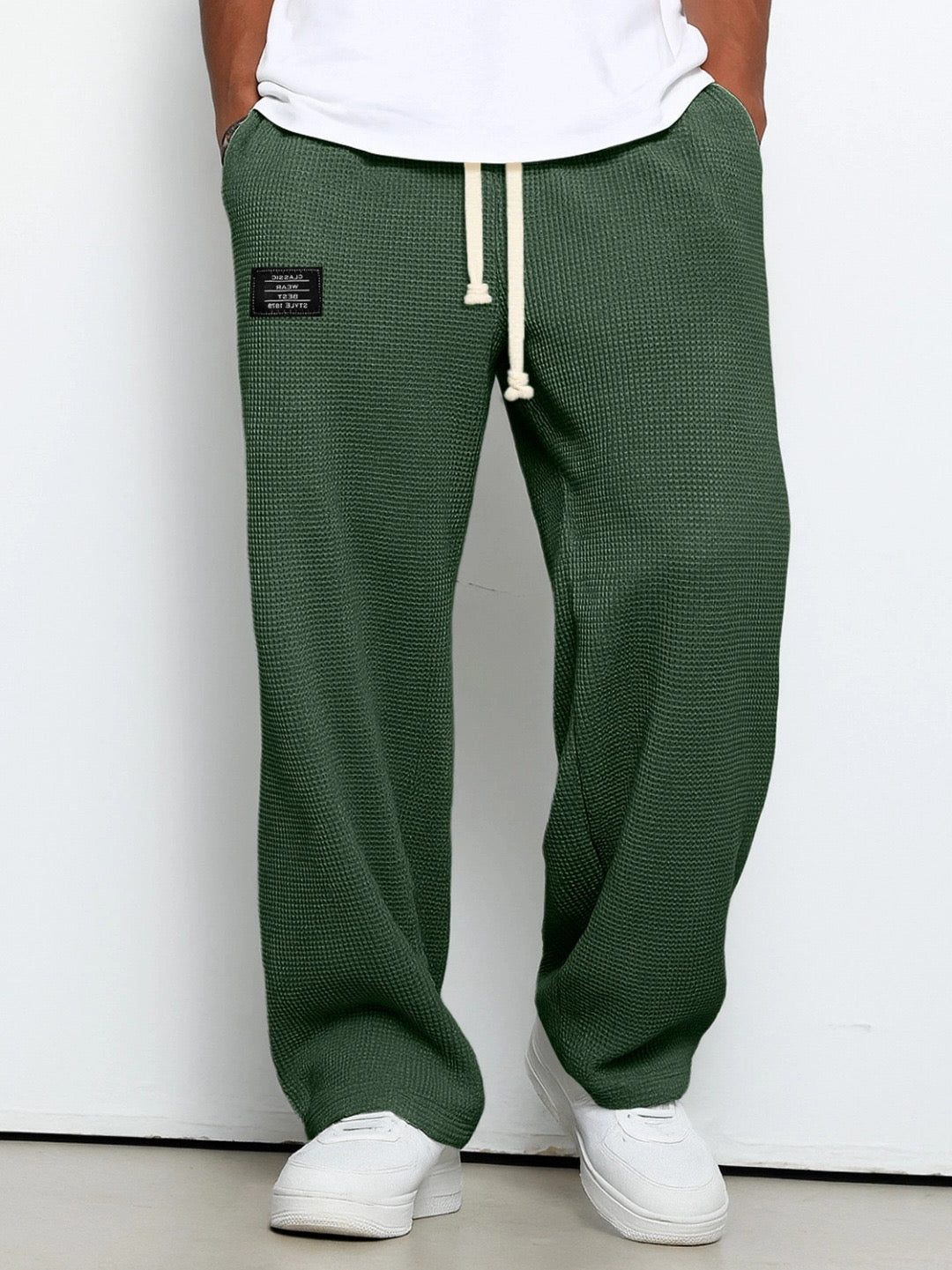 Men's textured relaxed fit trousers, straight leg – product image 10
