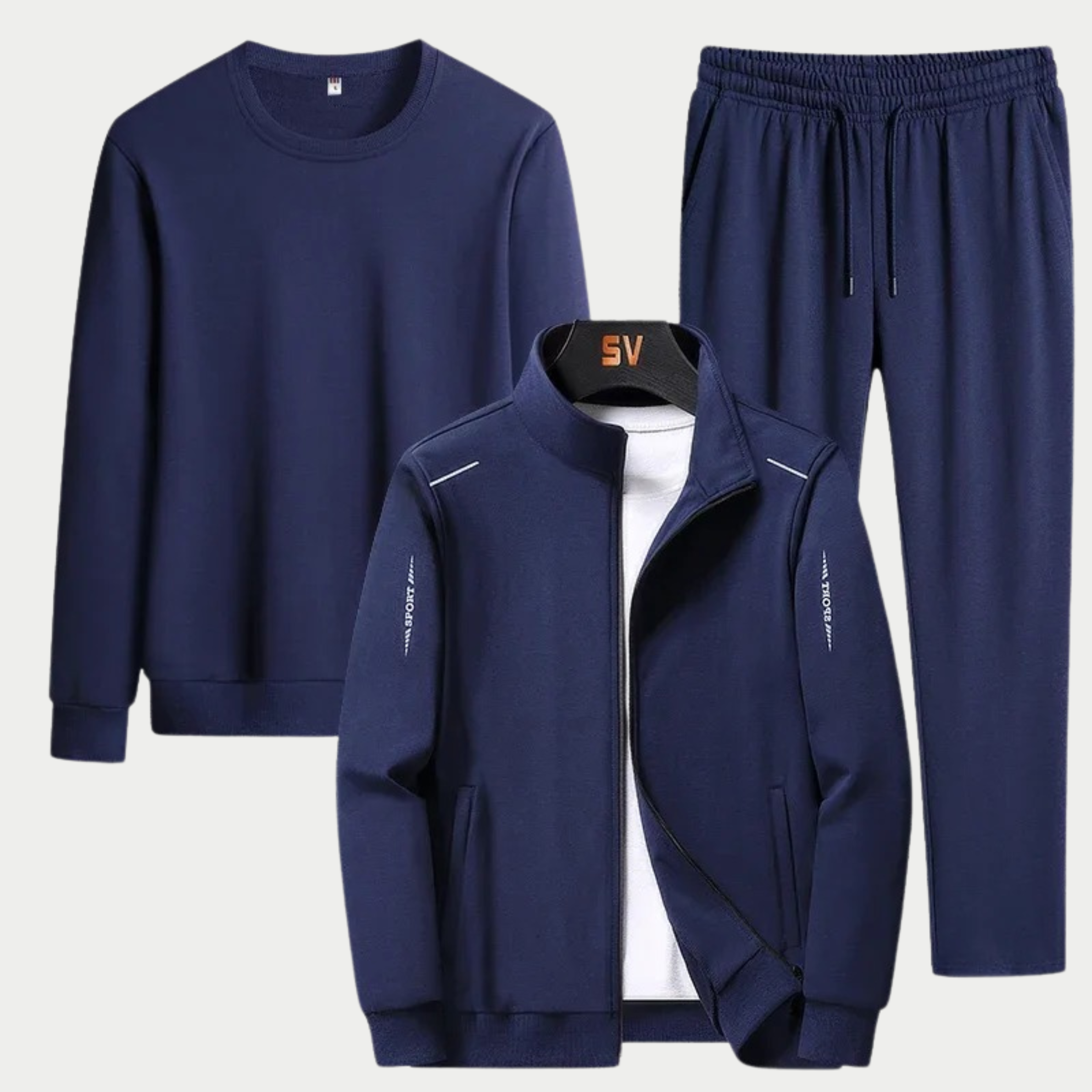 Men's three piece tracksuit set, comfortable fit – product image 2