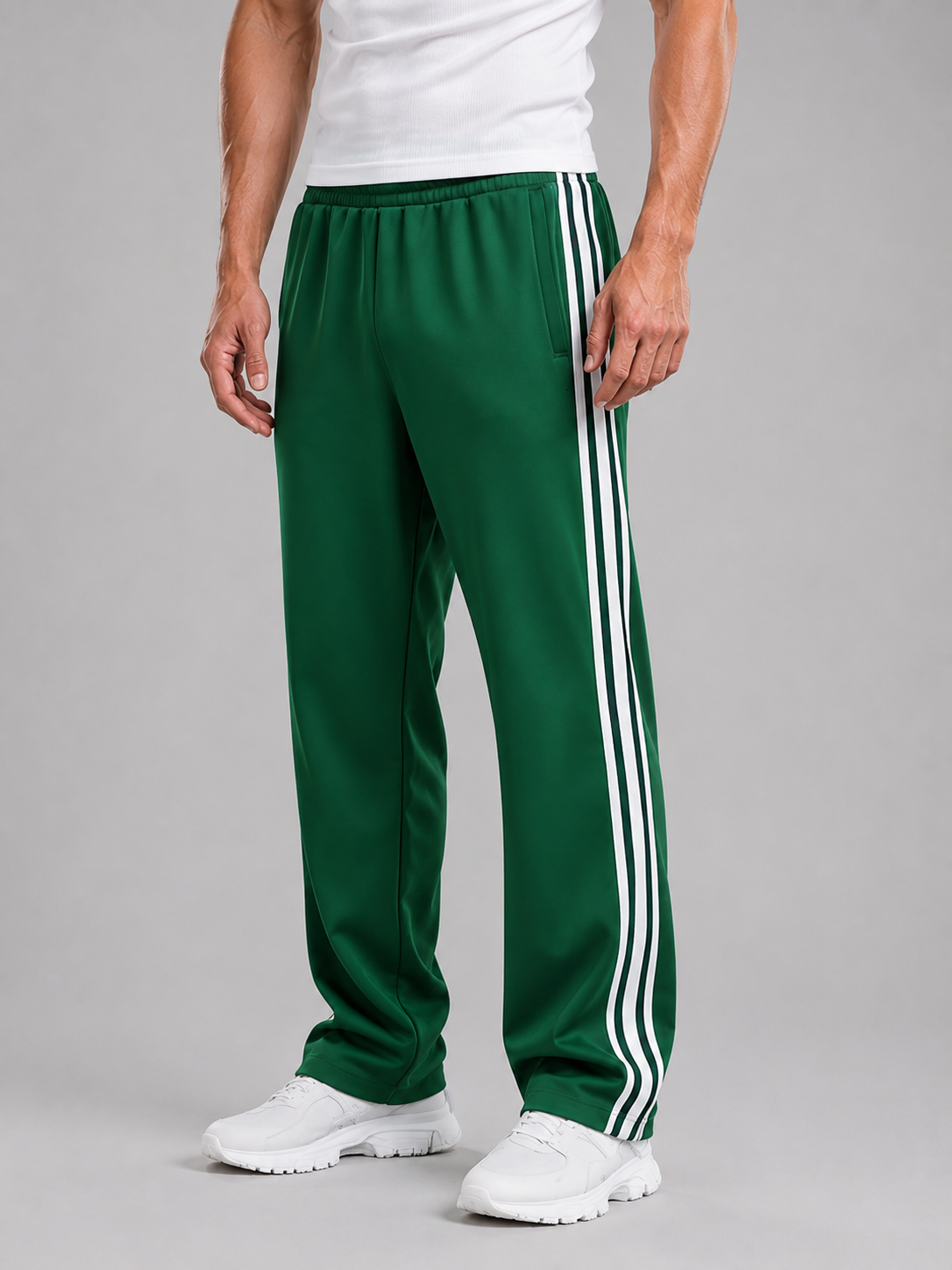 Alternate product view 6 of men's Track Pants with side stripe relaxed fit.