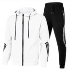 Men's tracksuit hoodie set, sporty side stripes – product image 3