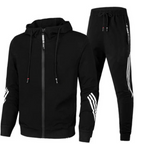 Men's tracksuit hoodie set, sporty side stripes – product image 4