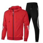 Men's tracksuit hoodie set, sporty side stripes – product image 6