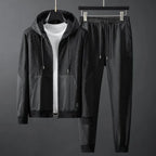 Men's tracksuit set, hooded top & casual joggers – product image 2