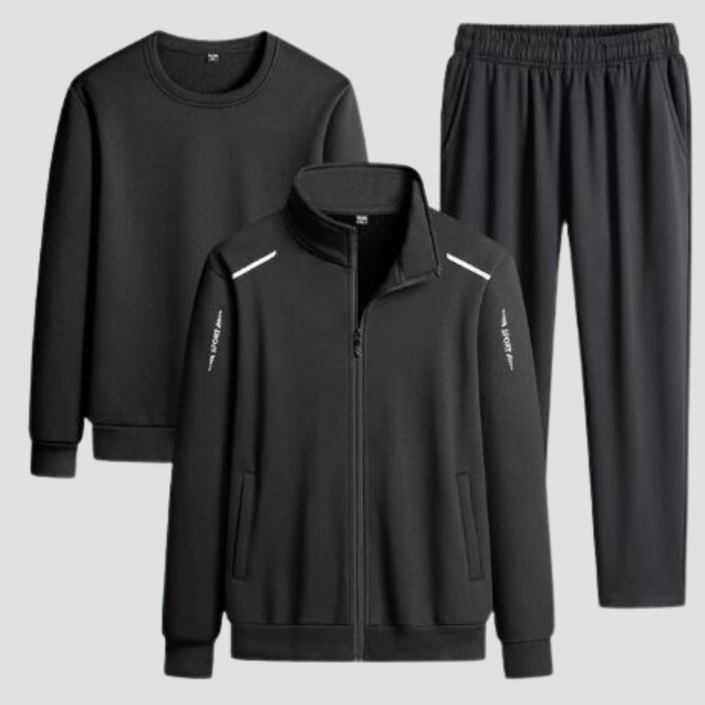 Men's tracksuit set, modern zip jacket & joggers – product image 2