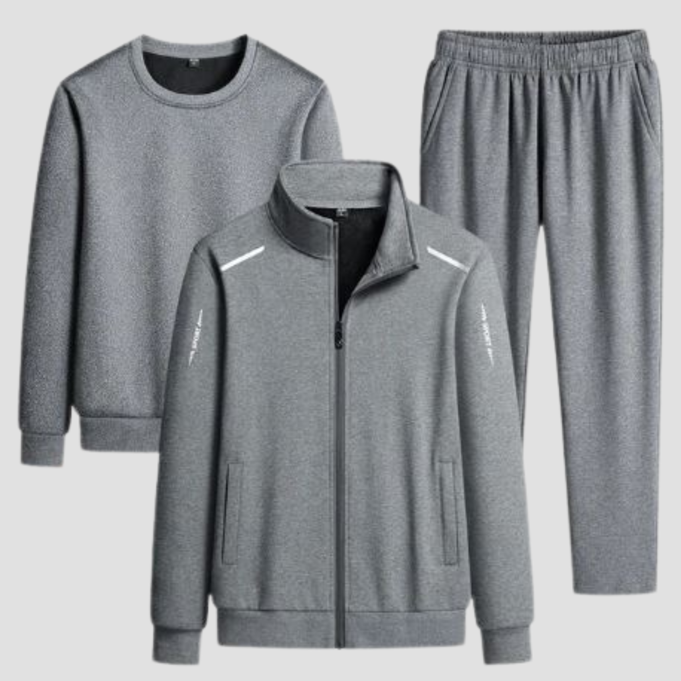 Men's tracksuit set, modern zip jacket & joggers – product image 3