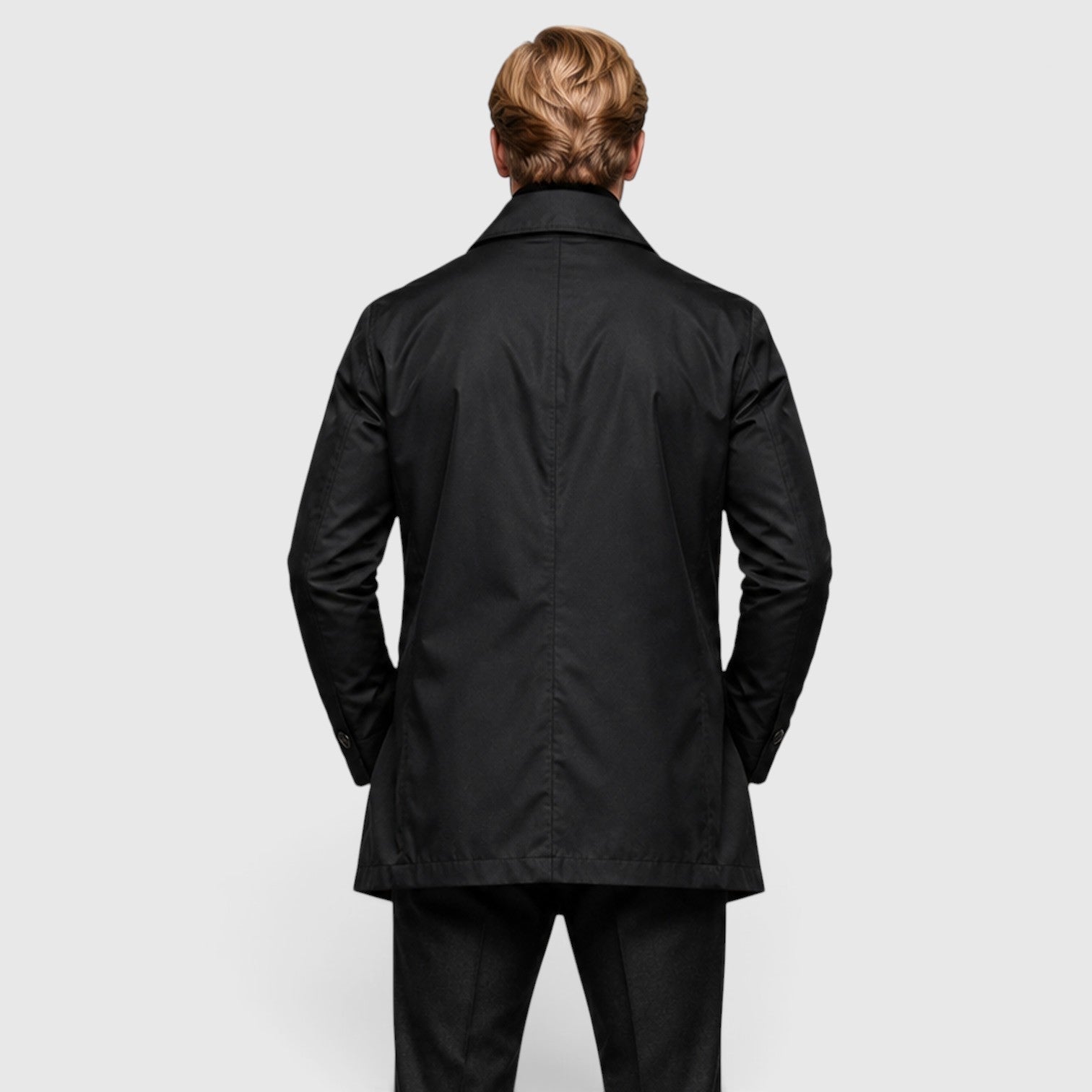 Alternate product view 6 of men's Trench Coat with button front everyday design.