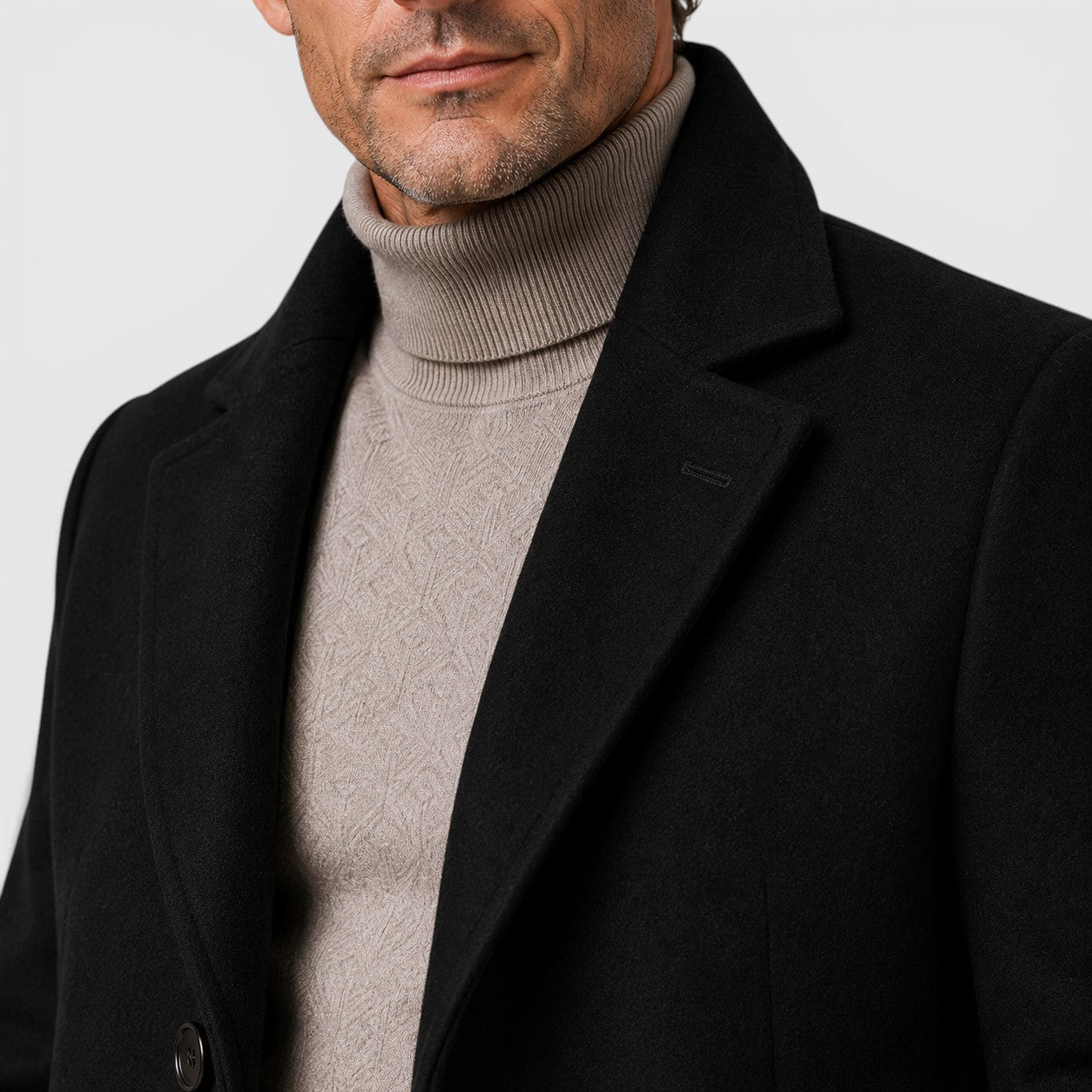Alternate product view 3 of men's Trench Coat with single-breasted lapel design.