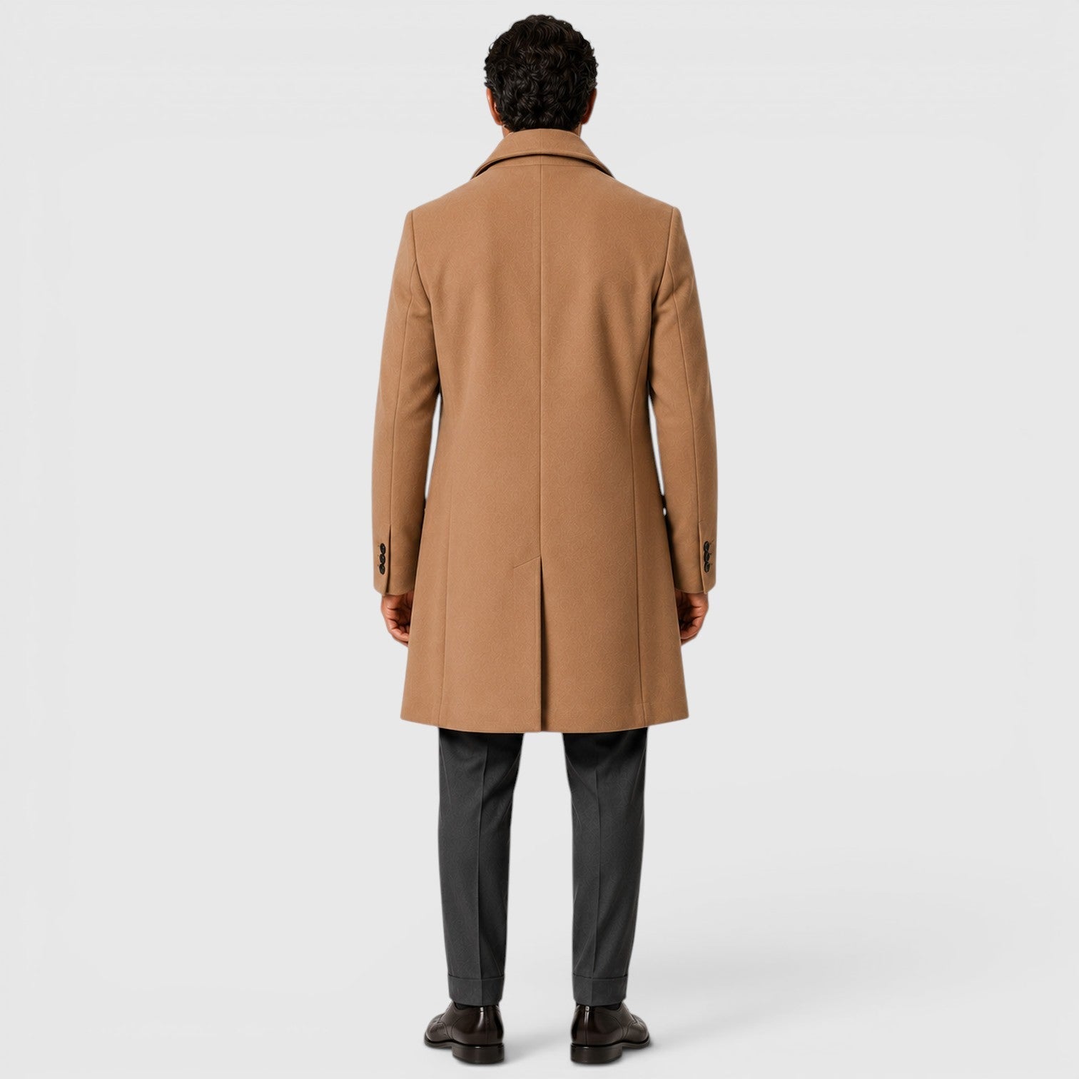Alternate product view 5 of men's Trench Coat with single-breasted lapel design.