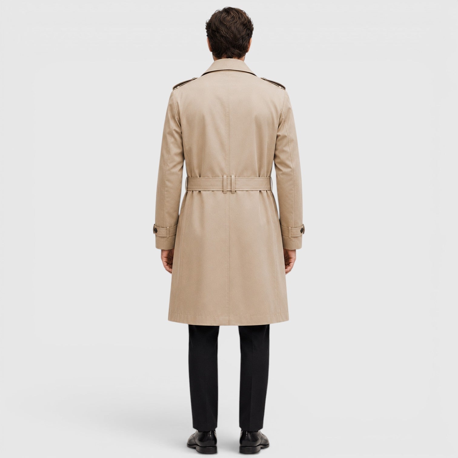 Alternate product view 3 of men's Trench Coat with tailored smart casual design.