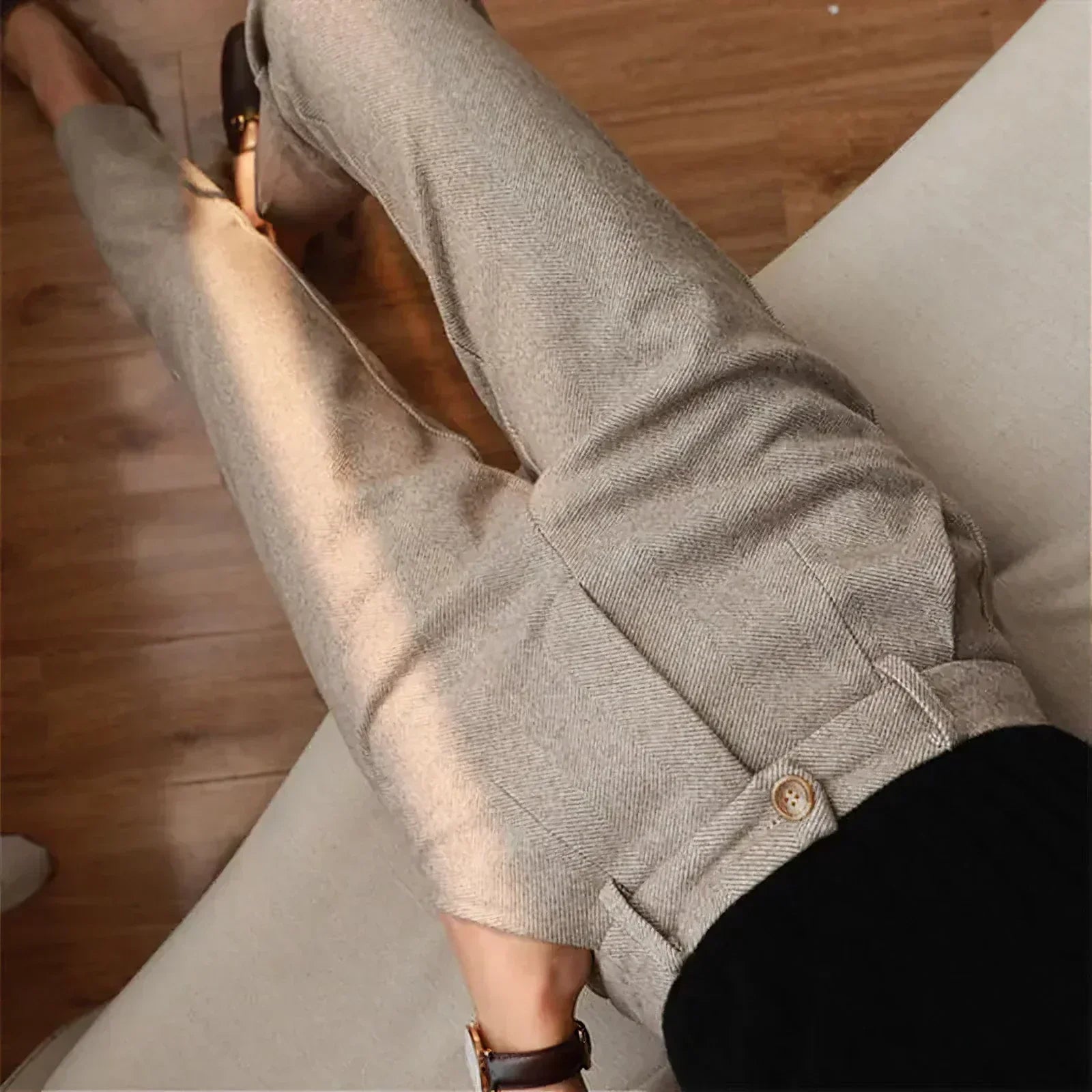 Men's trousers, textured relaxed everyday fit – product image 1