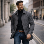 Men's Weather Resistant Overcoat with Button Front, view 2 of 9