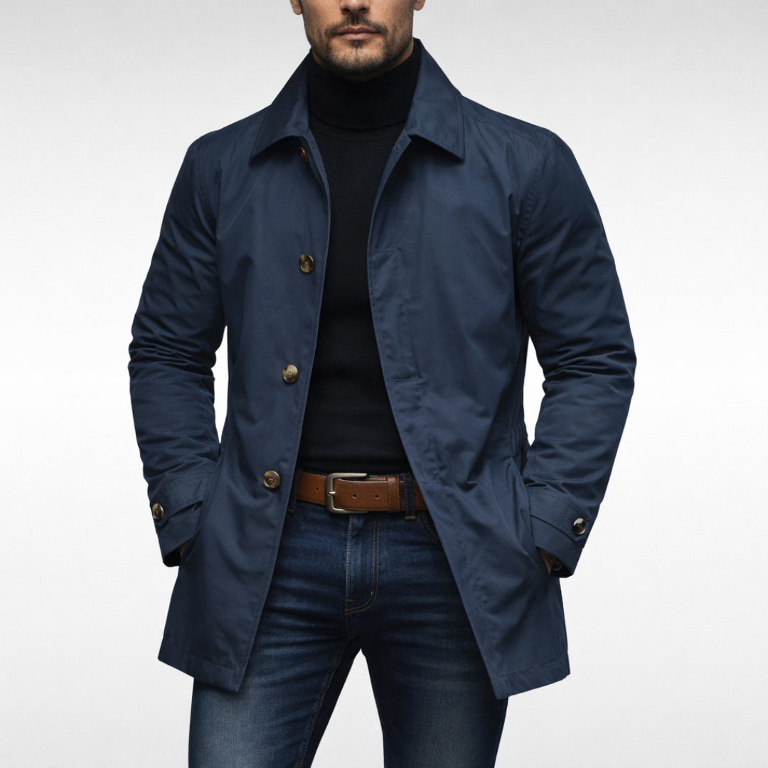 Men's Weather Resistant Overcoat with Button Front, view 6 of 9