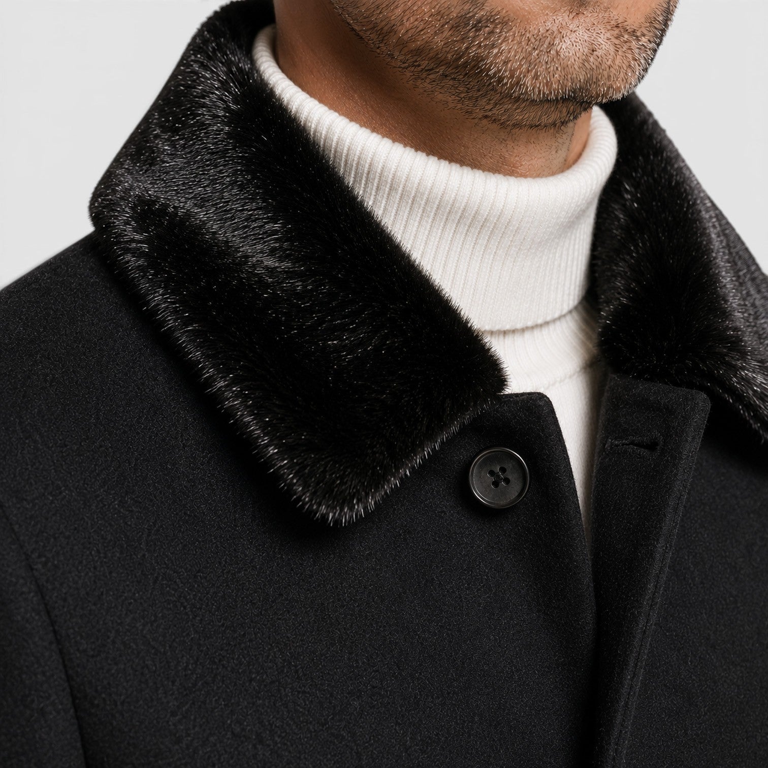 Alternate product view 4 of men's Wool Coat Classic Lapel with single-breasted tailored.
