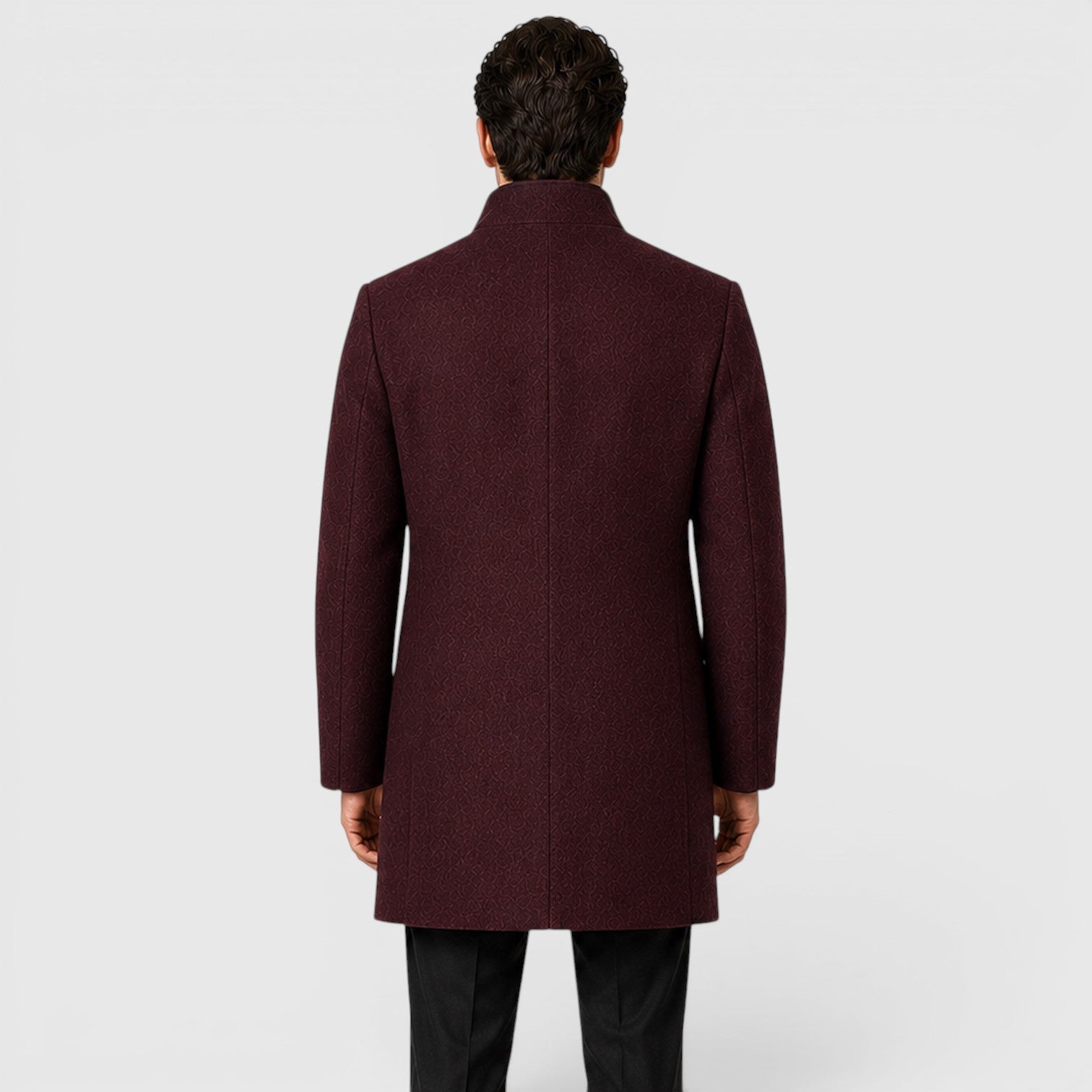 Alternate product view 2 of men's Wool Coat with single-breasted tailored design.
