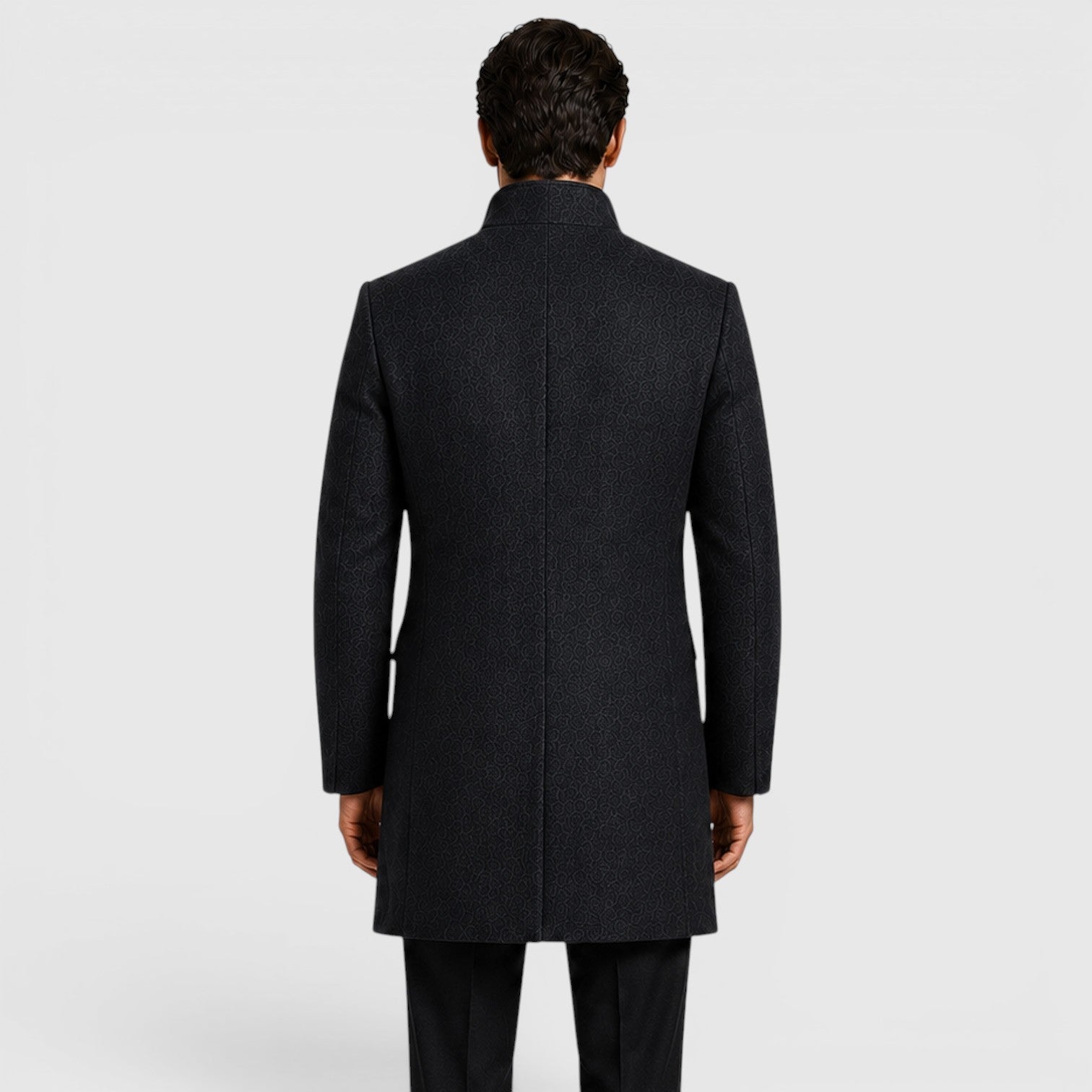 Alternate product view 6 of men's Wool Coat with single-breasted tailored design.