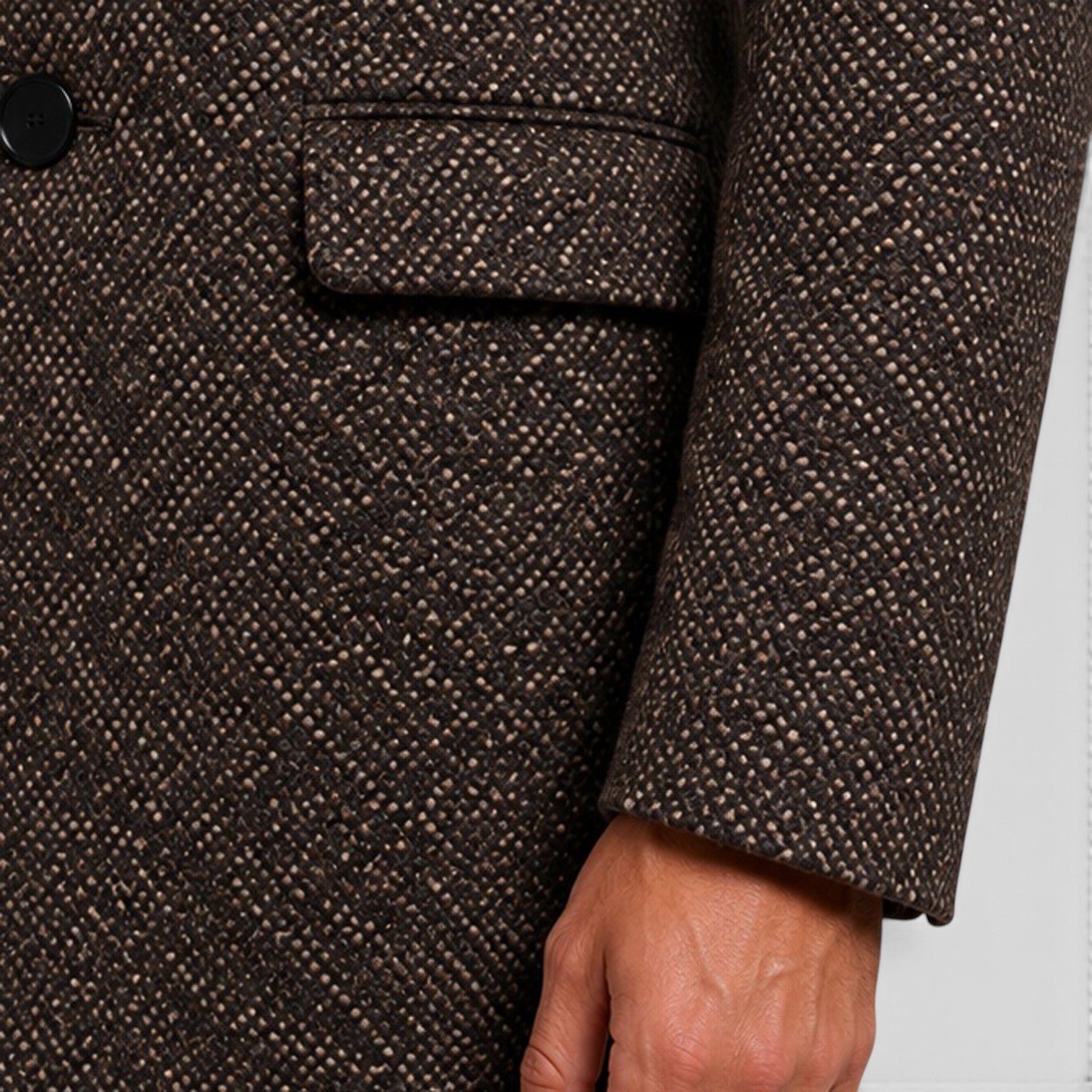 Alternate product view 4 of men's Wool Long Coat with single-breasted tailored fit.