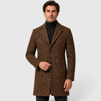 Alternate product view 2 of men's Wool Long Coat with single-breasted textured finish.