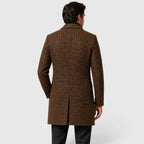 Alternate product view 4 of men's Wool Long Coat with single-breasted textured finish.