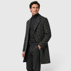 Alternate product view 6 of men's Wool Long Coat with single-breasted textured finish.