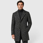 Alternate product view 7 of men's Wool Long Coat with single-breasted textured finish.