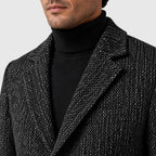 Alternate product view 8 of men's Wool Long Coat with single-breasted textured finish.
