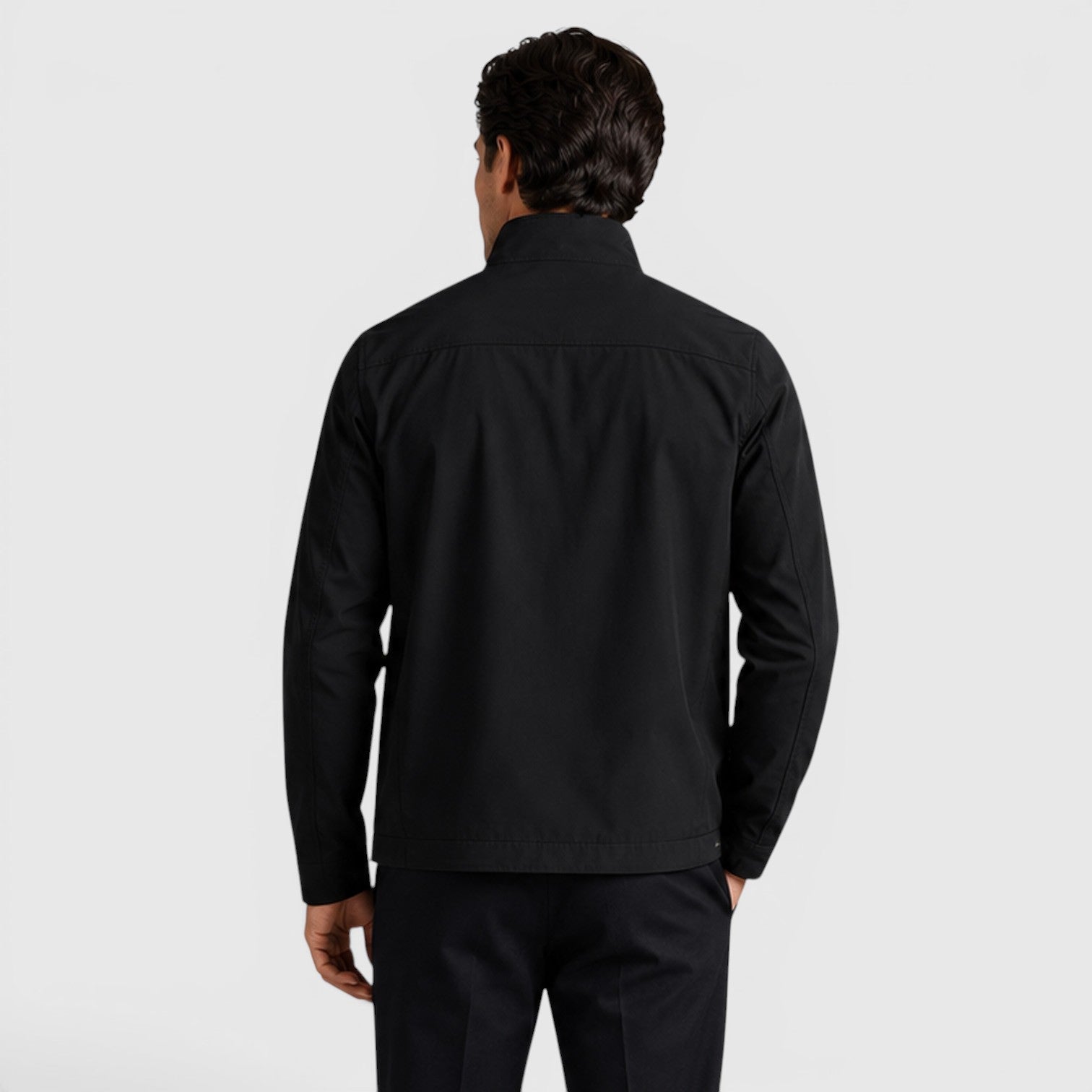 Alternate product view 2 of men's Zip Up Jacket with lightweight bomber collar.