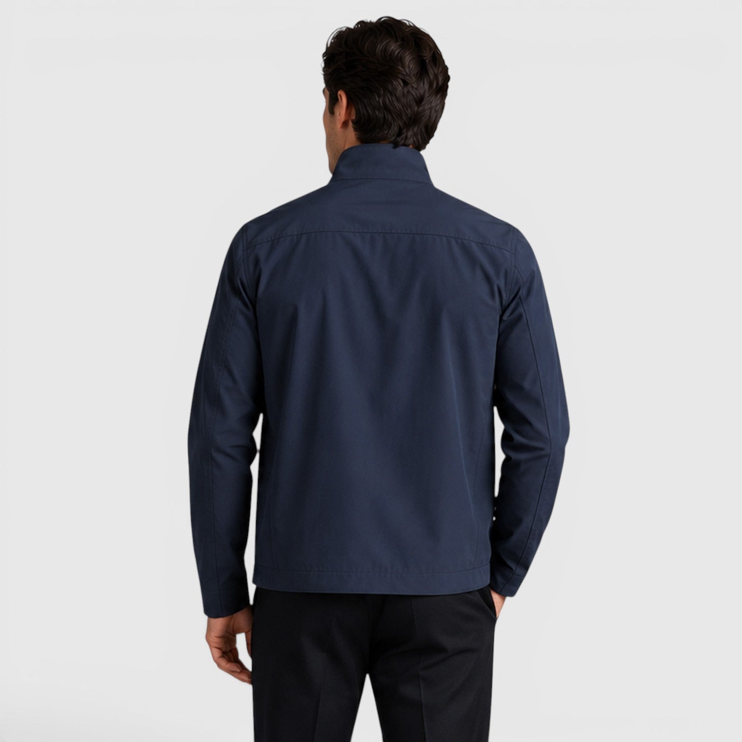 Alternate product view 4 of men's Zip Up Jacket with lightweight bomber collar.