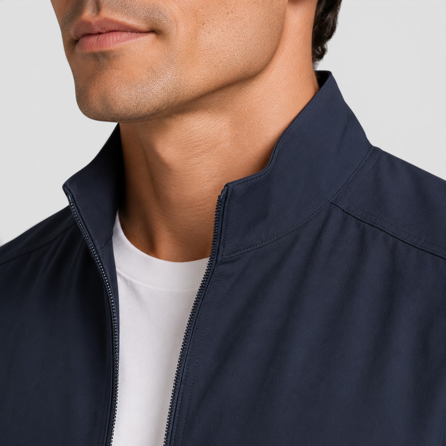 Alternate product view 5 of men's Zip Up Jacket with lightweight bomber collar.