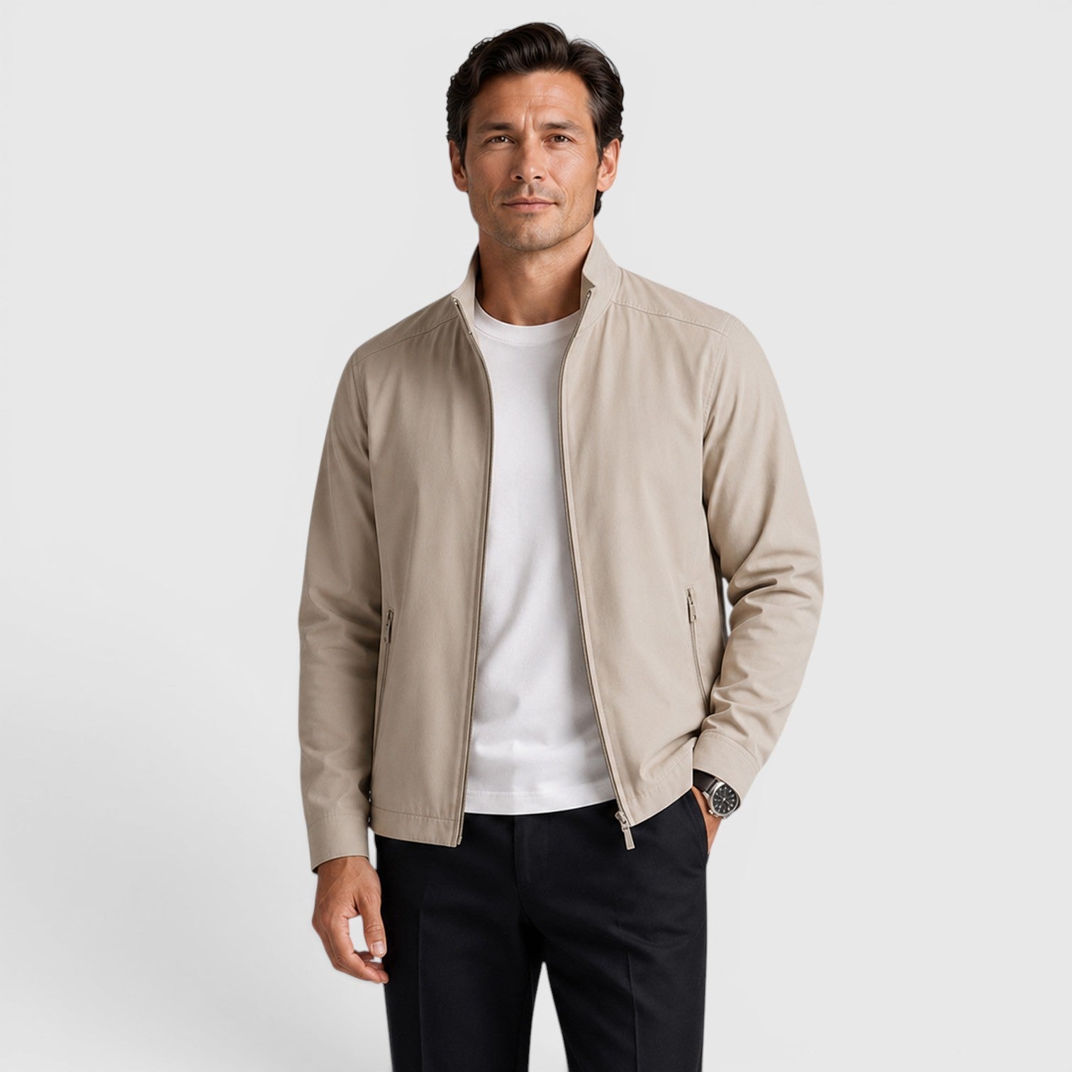 Alternate product view 9 of men's Zip Up Jacket with lightweight bomber collar.