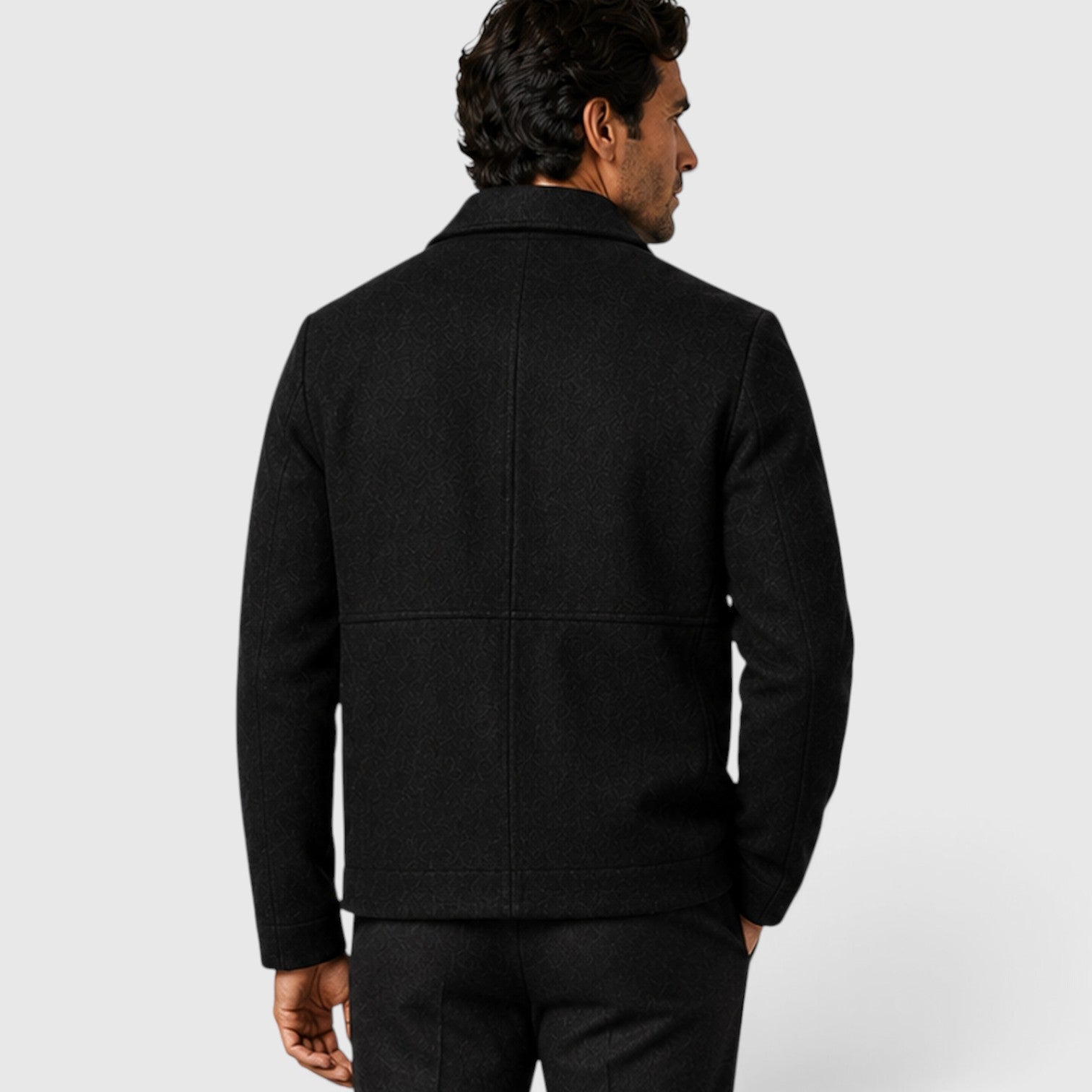 Alternate product view 3 of men's Zip Up Jacket with shirt collar everyday design.