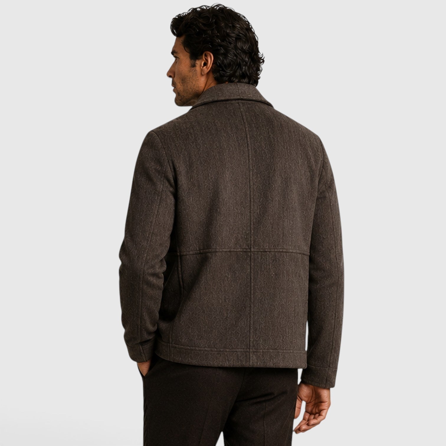 Alternate product view 5 of men's Zip Up Jacket with shirt collar everyday design.