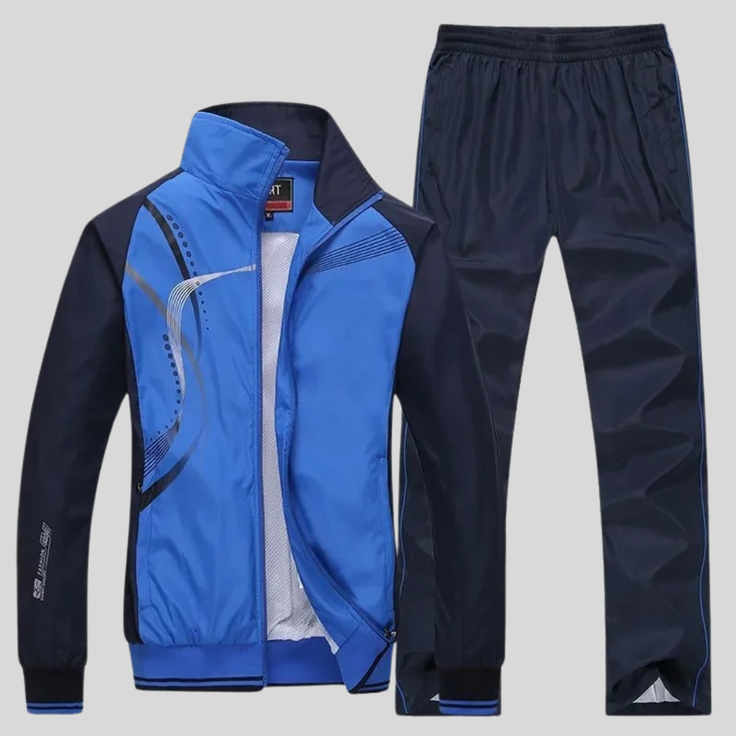 Men's zip up tracksuit set, sporty jacket & joggers – product image 2