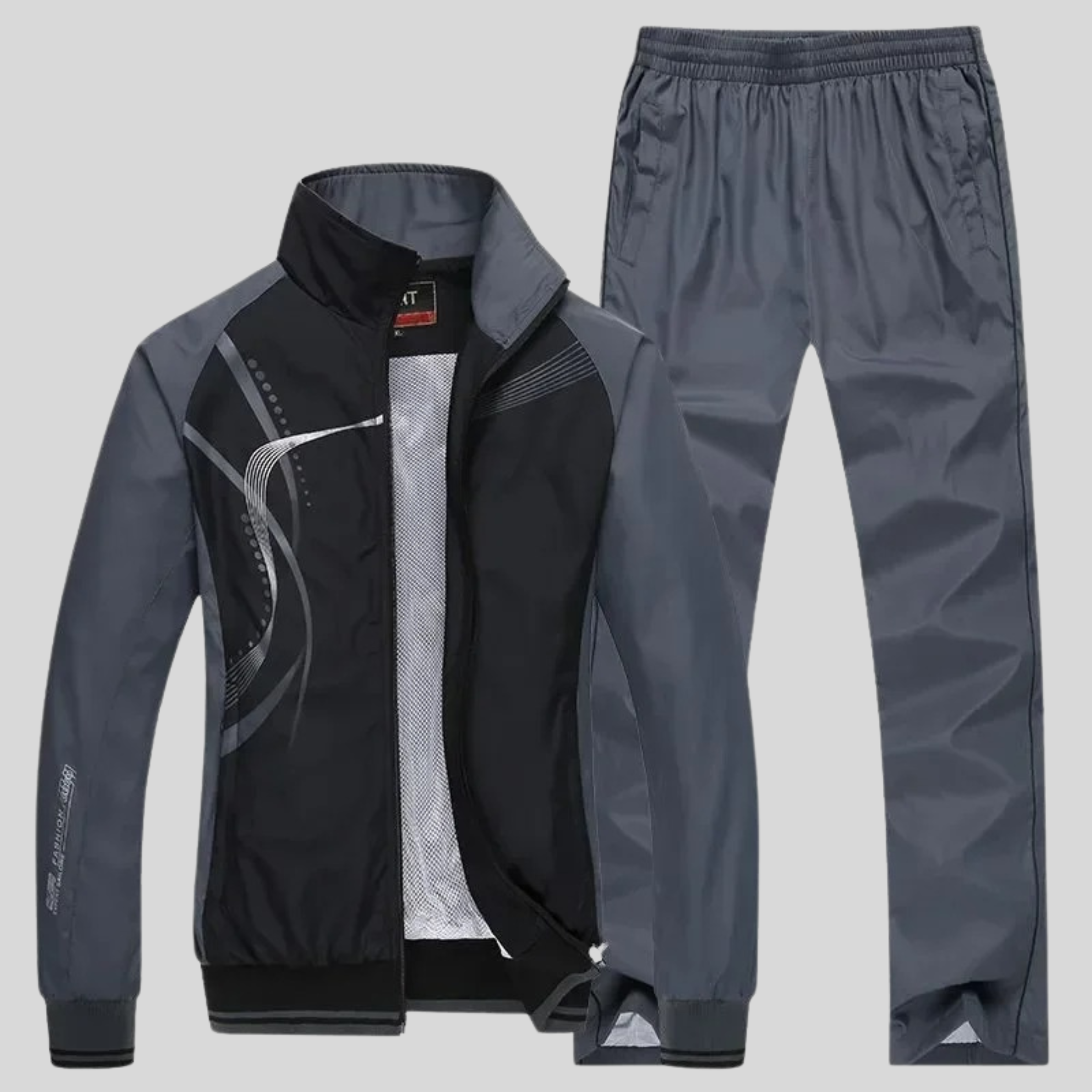 Men's zip up tracksuit set, sporty jacket & joggers – product image 3