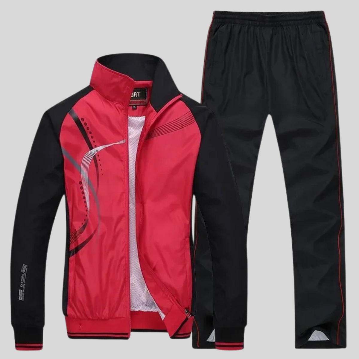 Men's zip up tracksuit set, sporty jacket & joggers – product image 5