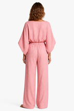Rosaline – Relaxed bohemian silhouette – Wide-leg jumpsuit - Pink - back