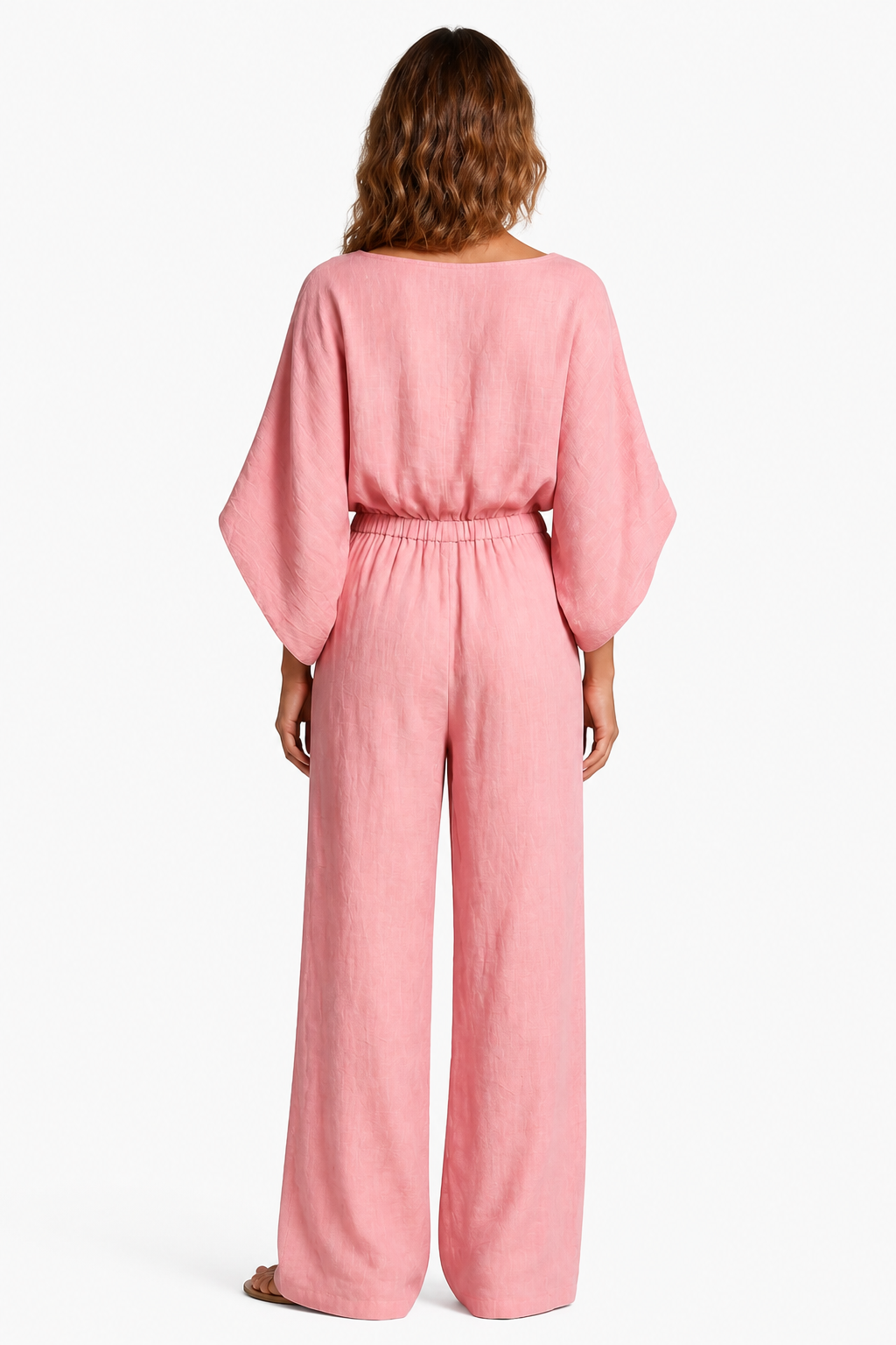 Rosaline – Relaxed bohemian silhouette – Wide-leg jumpsuit - Pink - back