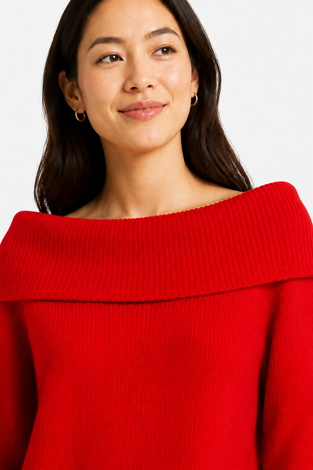 Off Shoulder Jumper for Women - Red - detail