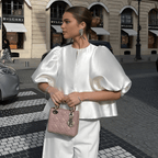 Women's Puff-Sleeve Satin Blouse – Sculpted Shape