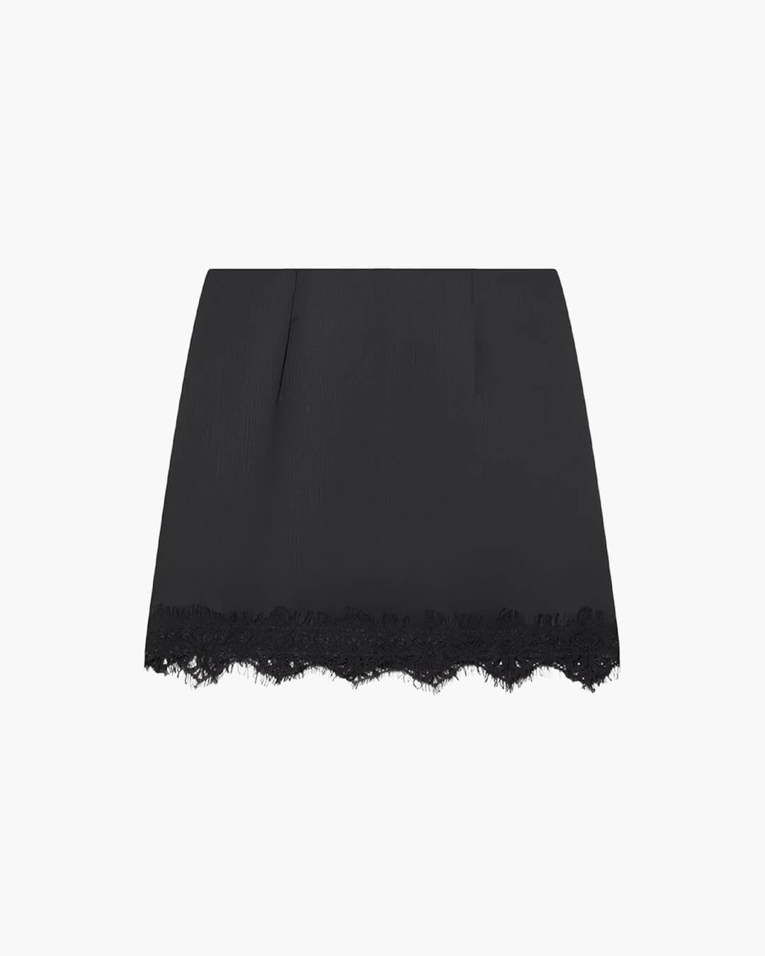 Women's Satin Lace Mini Skirt – Sleek Straight Fit