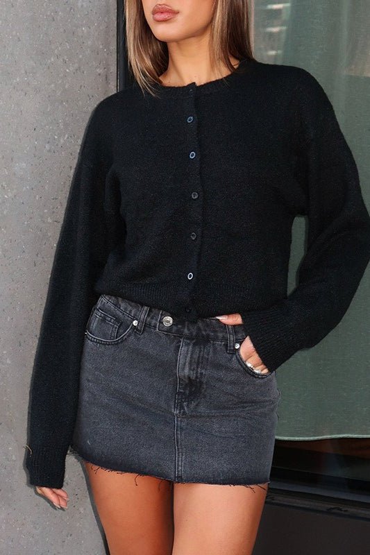 Women's Button-Front Knit Cardigan – Relaxed Layer