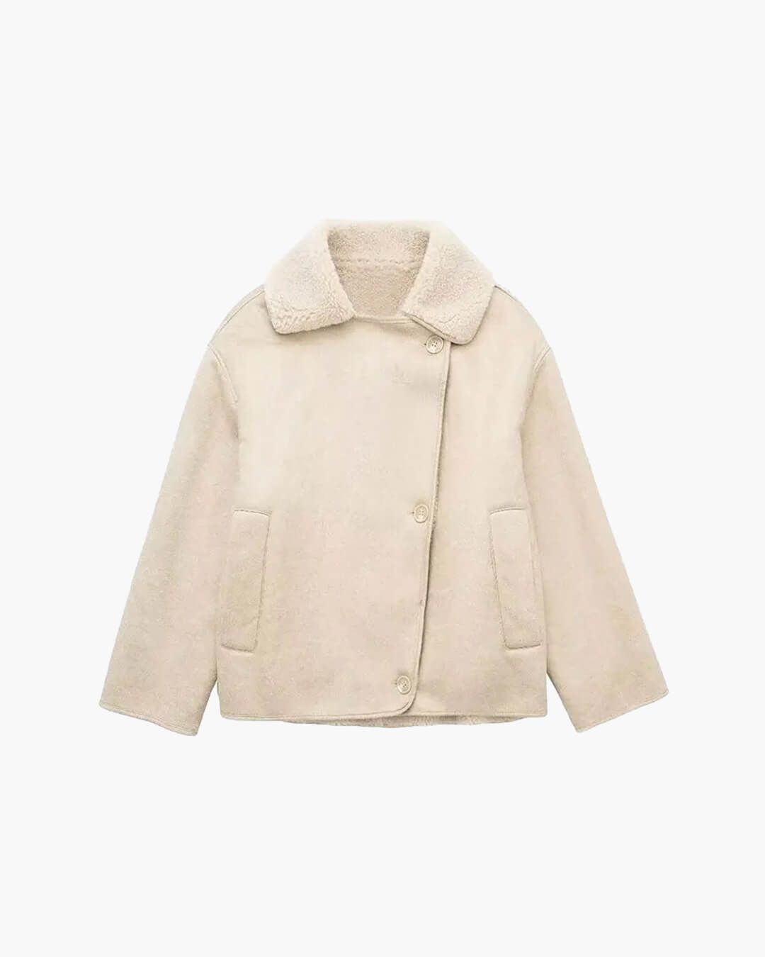 Women's Sherpa-Collar Faux Leather Jacket – Warm Layer