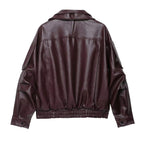 Women's Belted Faux Leather Jacket – Relaxed Bomber