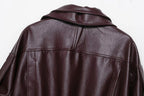 Women's Belted Faux Leather Jacket – Relaxed Bomber