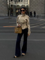 Women's Belted Trench Coat – Cropped Smart Layer