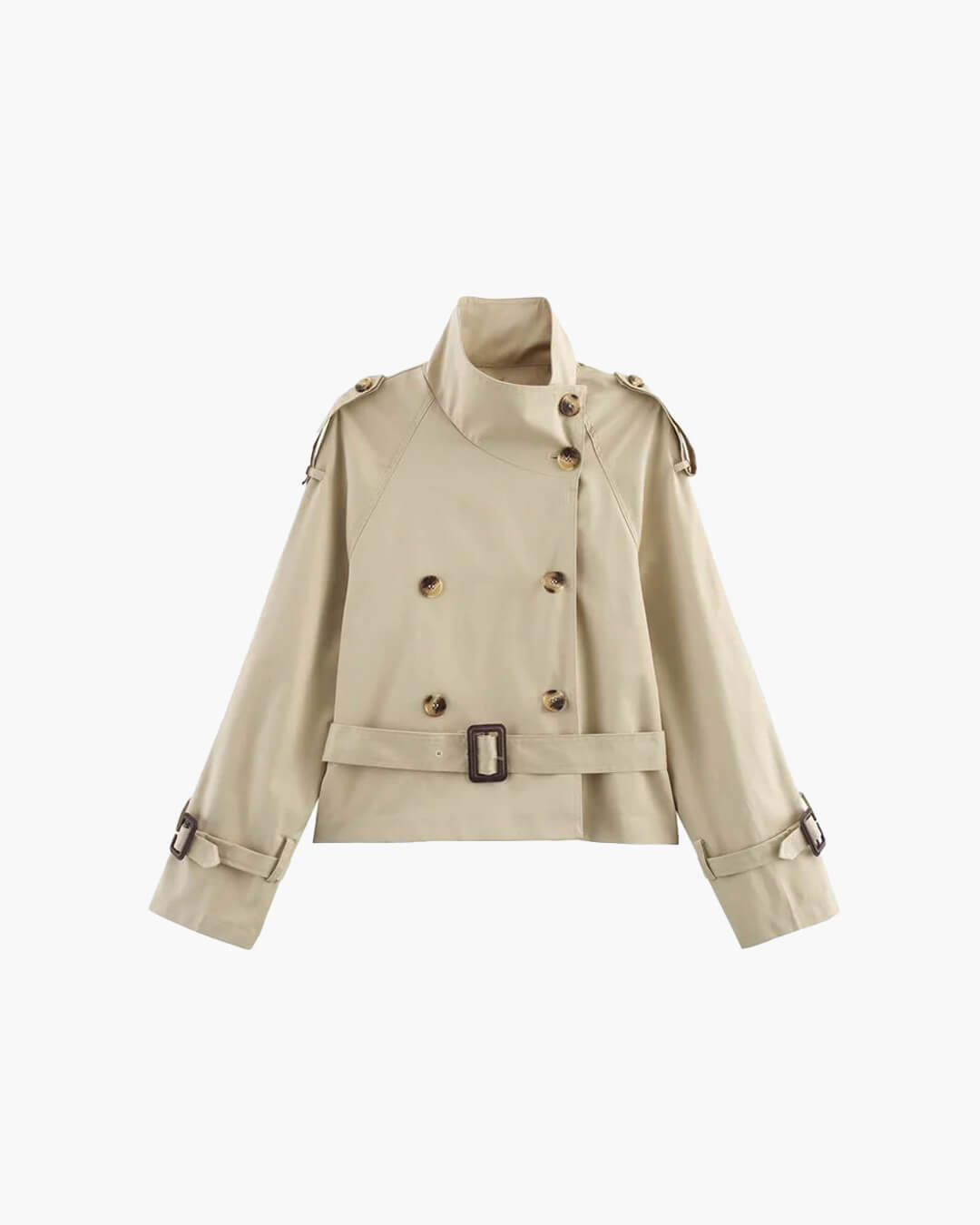 Women's Belted Trench Coat – Cropped Smart Layer